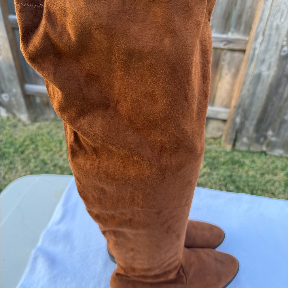 New Ashley Stewart Brown Over the Knee Boots - Picture 3 of 9